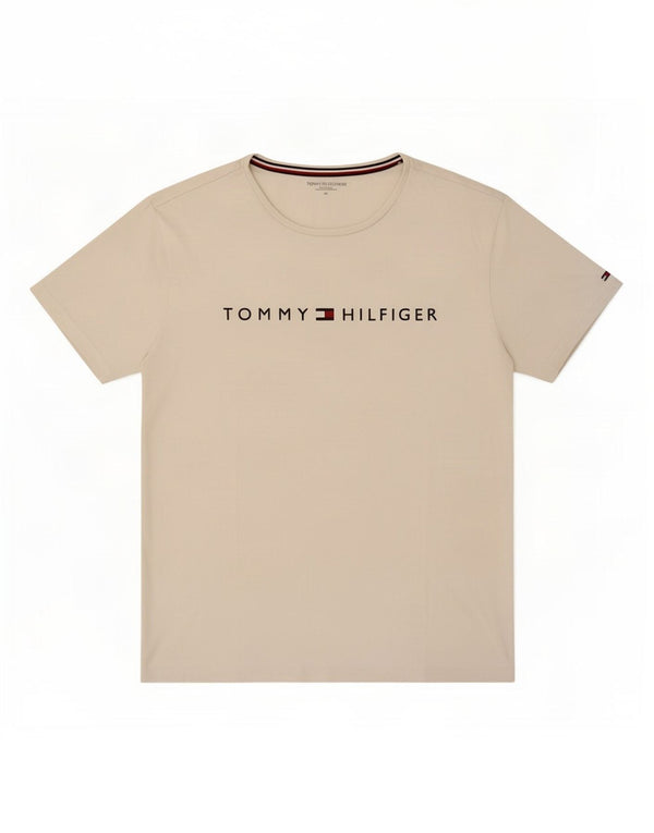 Tommy Hilfiger Camiseta masculina gráfica Top XL algodão branco