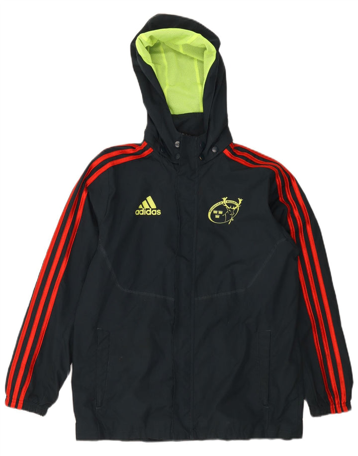 ADIDAS Meninos Munster Rugby com capuz jaqueta superior 11-12 anos preto