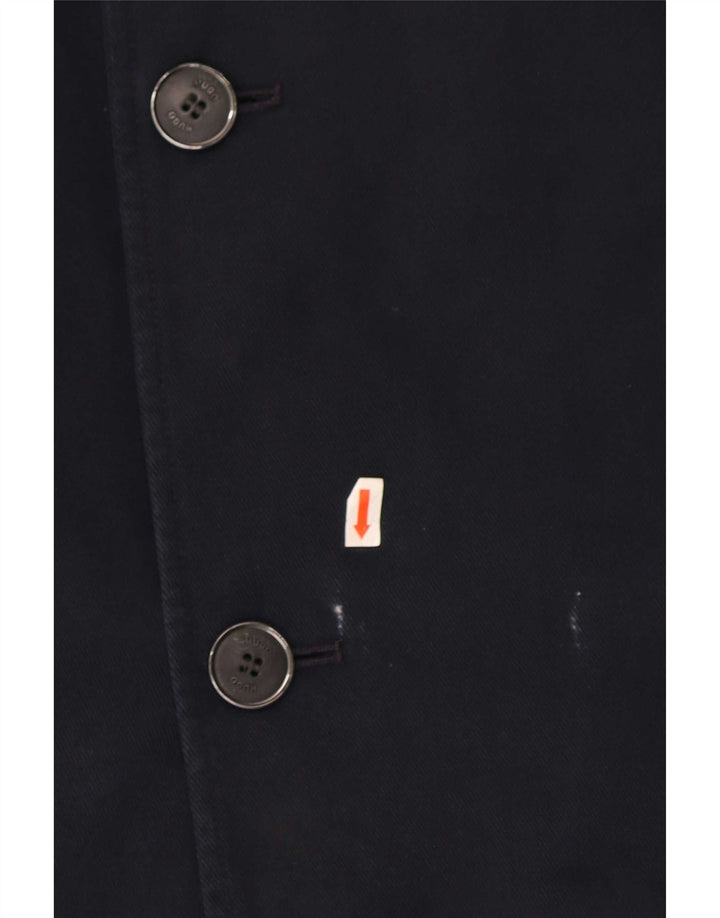 Sobretudo masculino Hugo Boss EU 52 XL algodão azul marinho