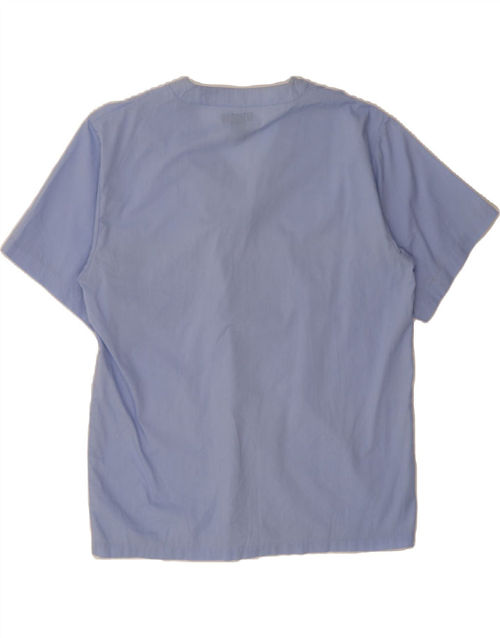 IZOD Mens Short Sleeve Shirt Medium Blue Cotton Vintage Izod and Second-Hand Izod from Messina Hembry 