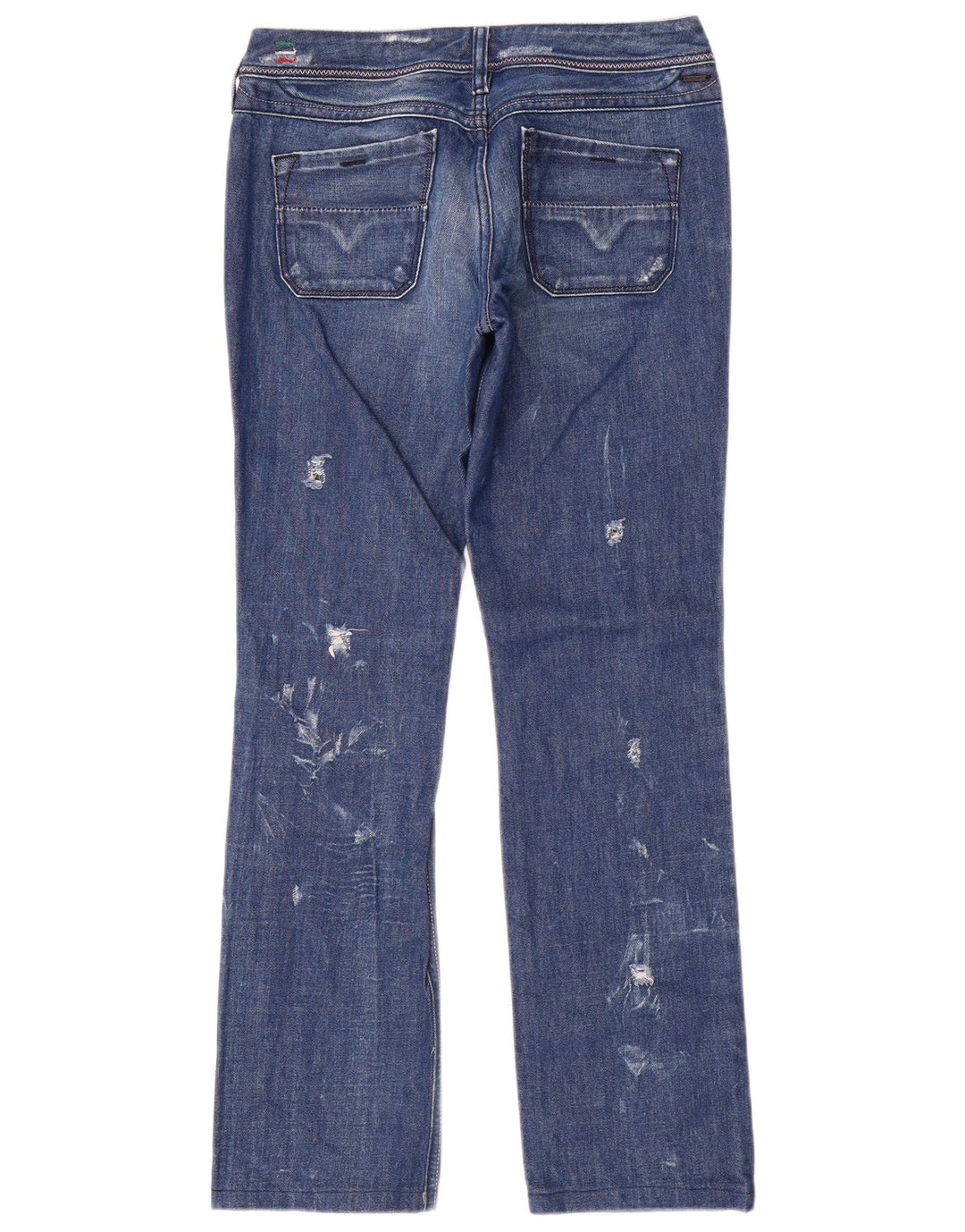 Jeans feminino Diesel Lowky Distressed Slim W29 L30 Azul Algodão