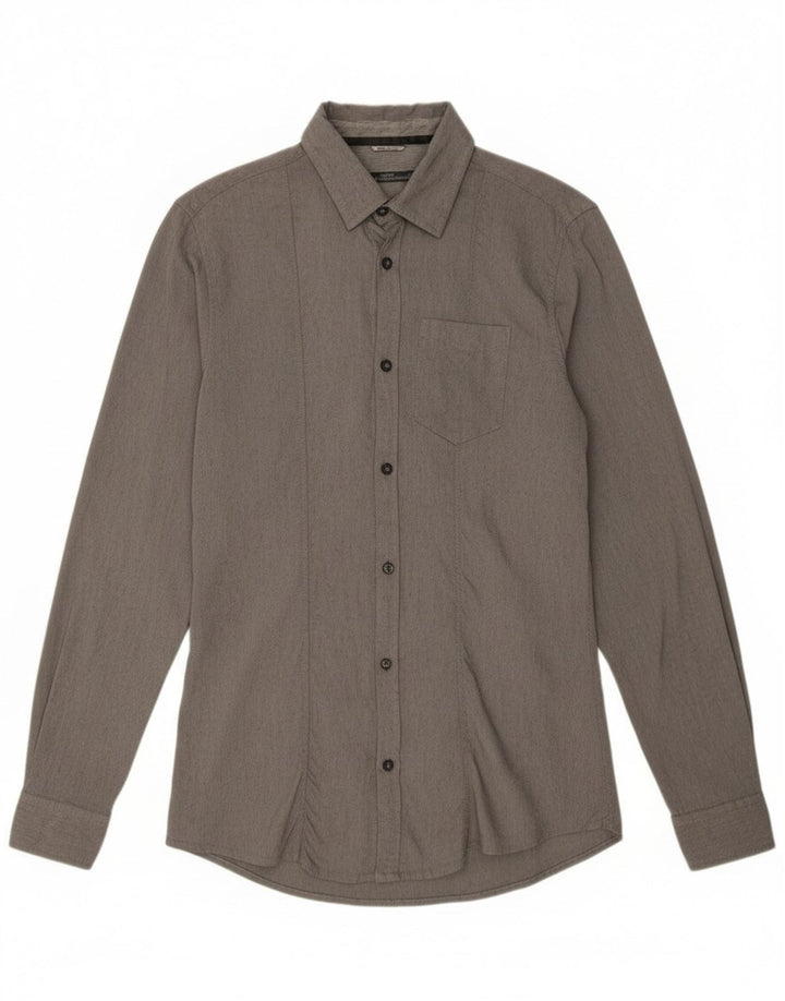 Camisa masculina Daniele Alessandrini grande viscose cinza