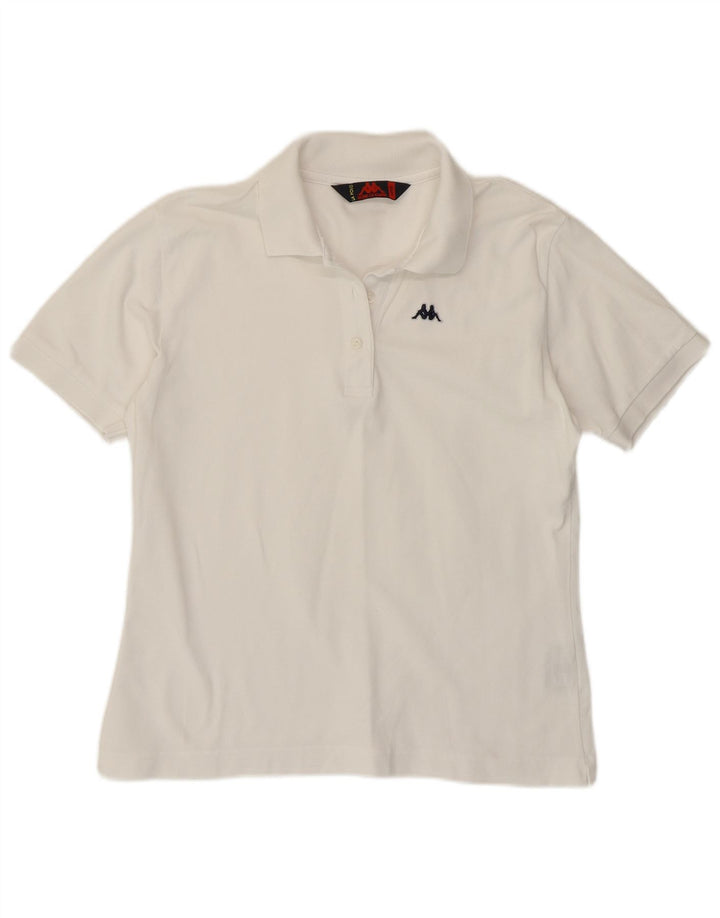 Camisa polo feminina KAPPA UK 14 grande algodão branco