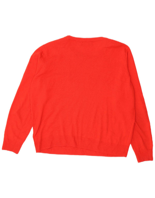 Suéter feminino Marks & Spencer com gola canoa Reino Unido 16 grande vermelho