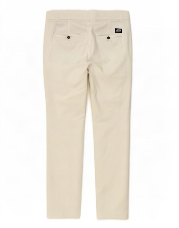 Zara Calça Chino Feminina Slim EU 34 2XS W24 L28 Algodão Branco