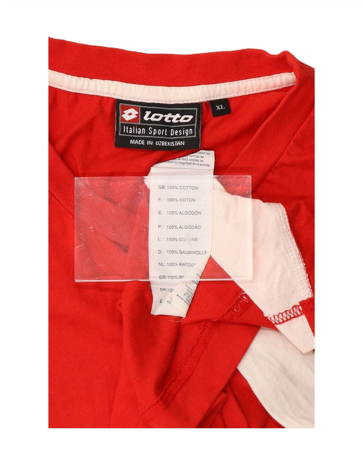 LOTTO Mens Colete Top XL Vermelho Algodão Colorblock