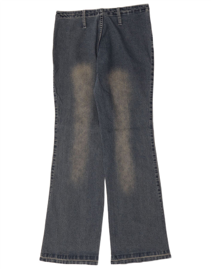 Calça jeans feminina Victory com perna larga W30 L31 azul poliéster