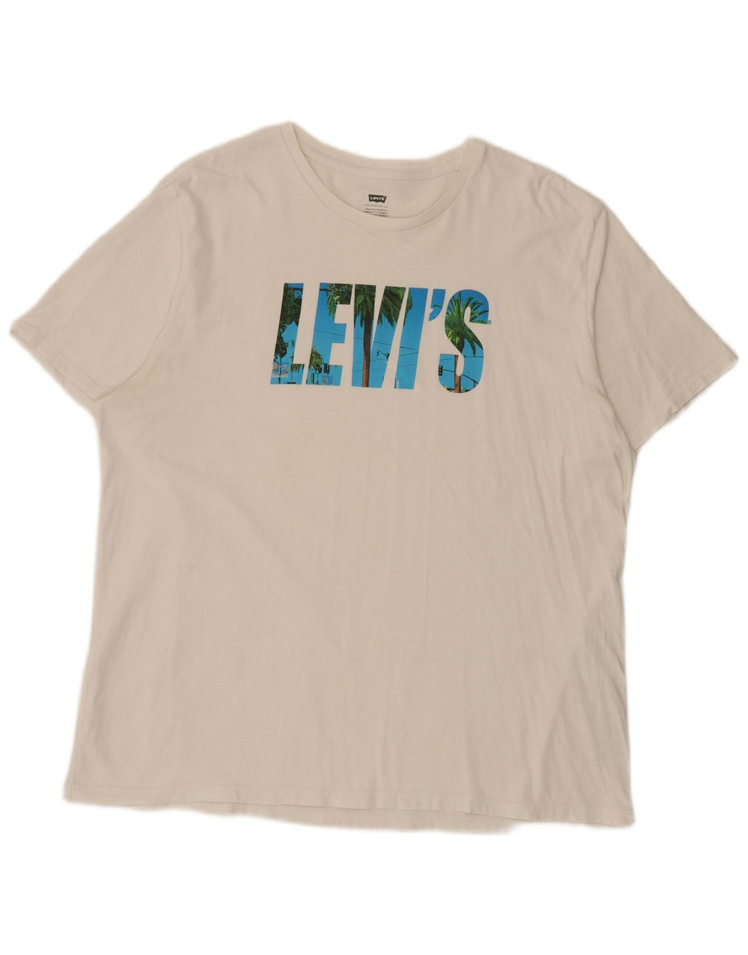 Camiseta gráfica masculina LEVI'S Top 2XL algodão branco