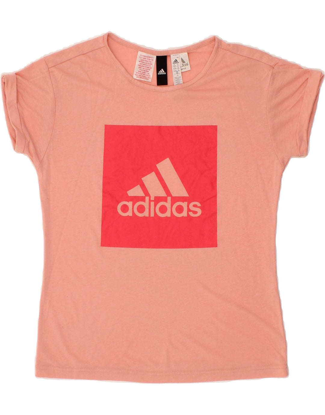 ADIDAS Girls Graphic T-Shirt Top 11-12 Years Pink Vintage Adidas and Second-Hand Adidas from Messina Hembry 