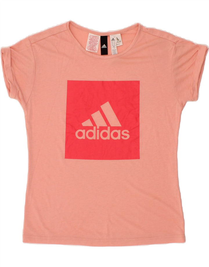 ADIDAS Girls Graphic T-Shirt Top 11-12 Years Pink Vintage Adidas and Second-Hand Adidas from Messina Hembry 