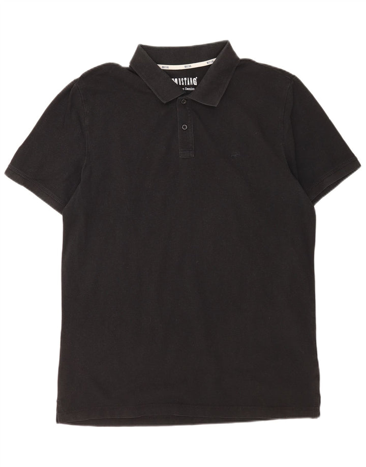Camisa polo masculina Mustang grande algodão preto