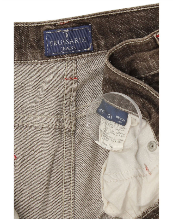 Jeans retos masculinos TRUSSARDI W29 L31 algodão marrom