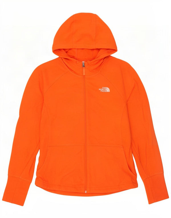Suéter feminino com capuz e zíper The North Face Reino Unido 16 grande algodão laranja