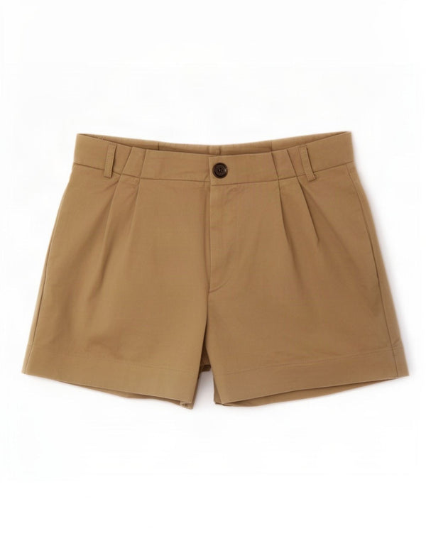 Zara Shorts feminino casual pegged médio W28 algodão bege