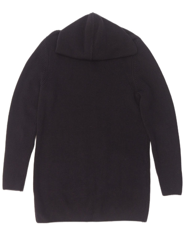 Suéter cardigã masculino Zara com capuz pequeno algodão azul marinho