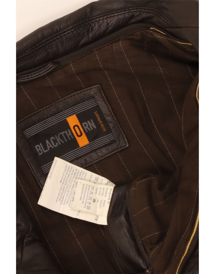 Casaco de couro masculino Blackthorn IT 52 XL couro marrom
