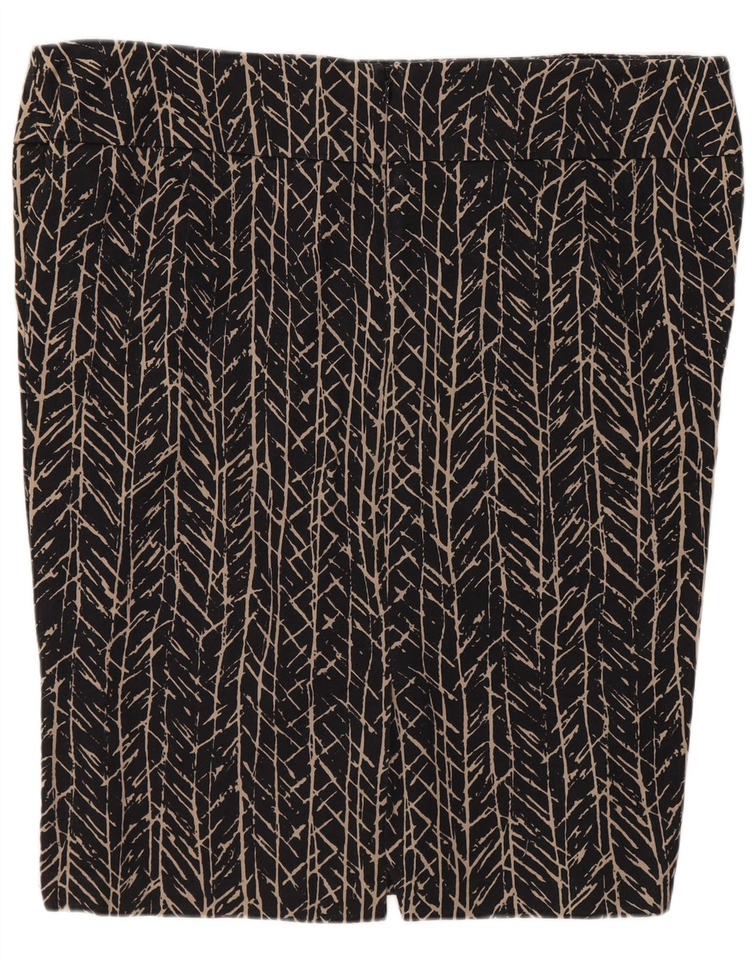 Saia lápis feminina Marks & Spencer com padrão abstrato Reino Unido 18 XL W38 preta