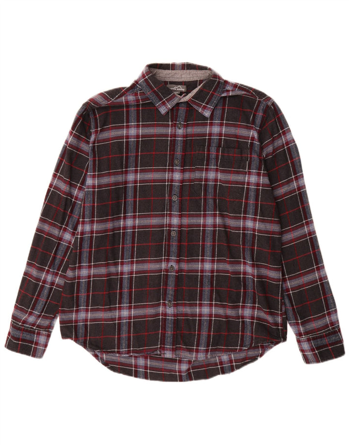 Camisa masculina de flanela Eddie Bauer grande algodão xadrez cinza