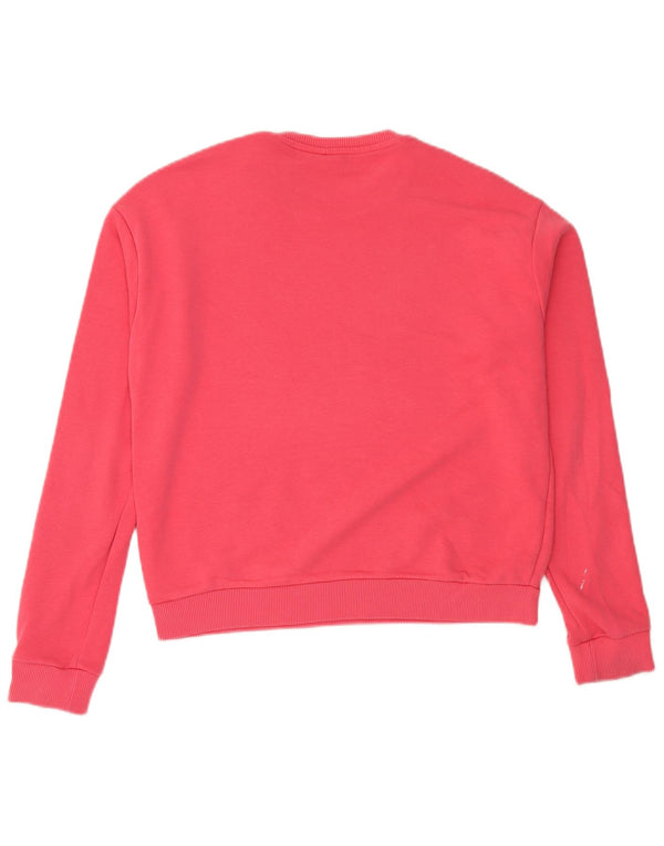 Fila moletom gráfico feminino jumper UK 14 bloco colorido rosa médio