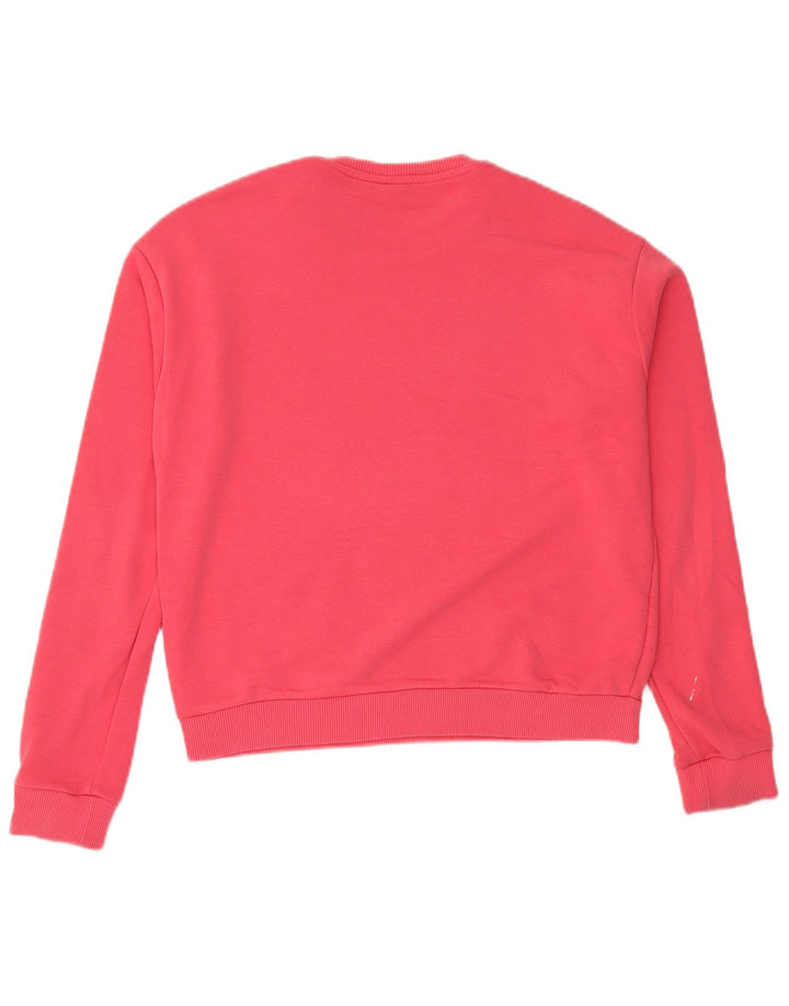Fila moletom gráfico feminino jumper UK 14 bloco colorido rosa médio