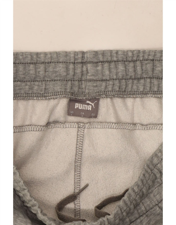 Calça esportiva masculina PUMA joggers grande algodão manchado cinza