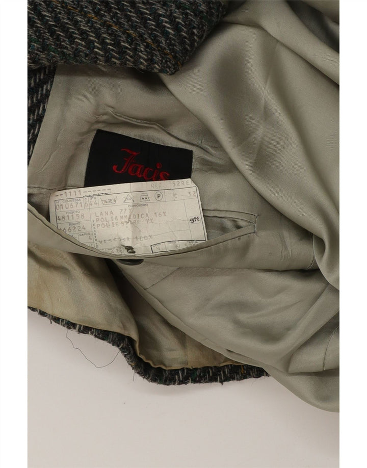 Jaqueta blazer masculina Facis com 2 botões IT 52 XL cinza espinha de peixe