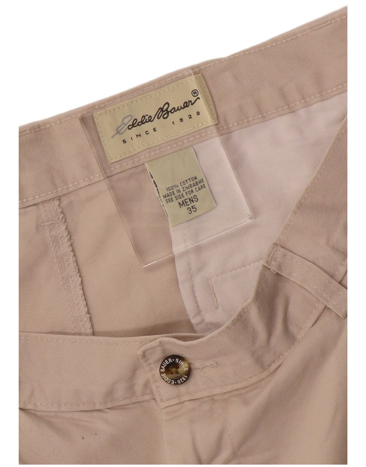 EDDIE BAUER Masculino Pegged Chino Shorts W35 Grande Algodão Bege