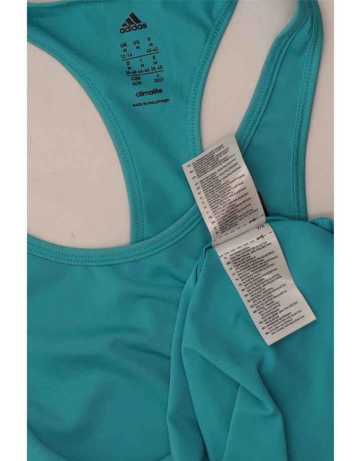 Adidas Womens Climalite Vest Top UK 12/14 Médio Azul Poliéster