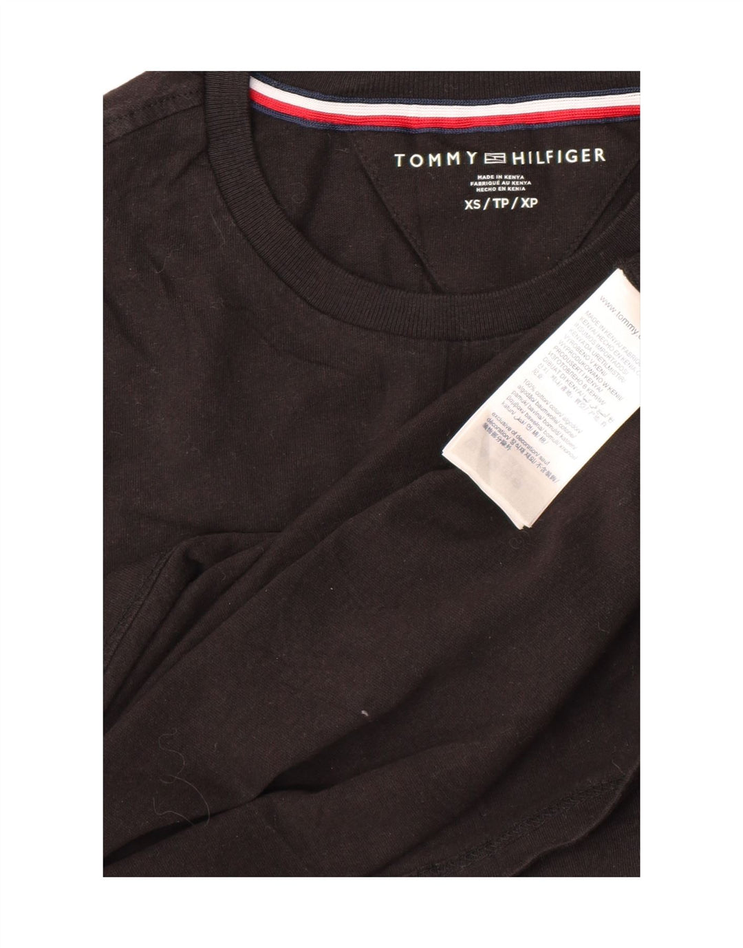 Camiseta masculina TOMMY HILFIGER XS de algodão preto