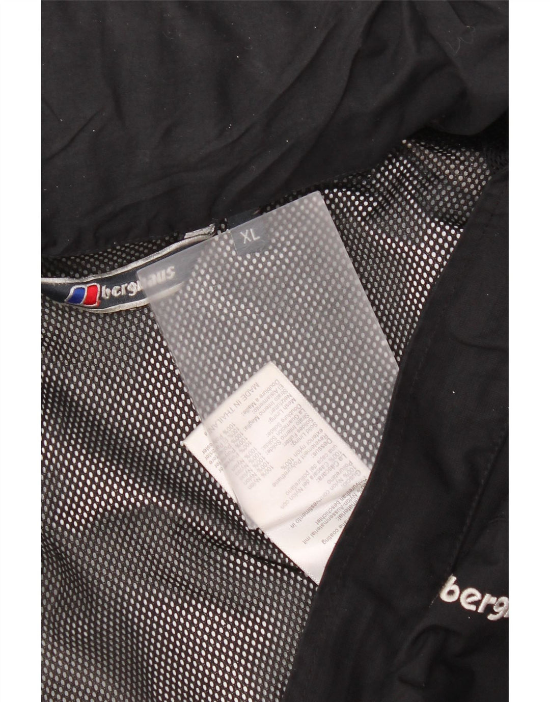 Jaqueta de chuva masculina Berghaus com capuz UK 42 XL preto nylon