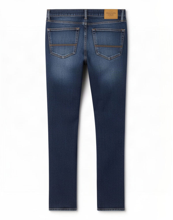 Abercrombie & Fitch Mens Jeans Slim W32 L32 Azul Marinho Algodão