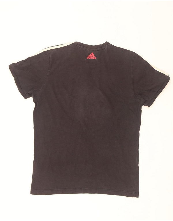 Adidas Mens Graphic T-Shirt Top Médio Algodão Preto