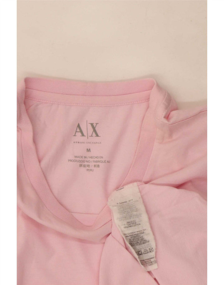 Camiseta masculina Armani Exchange Top médio algodão rosa
