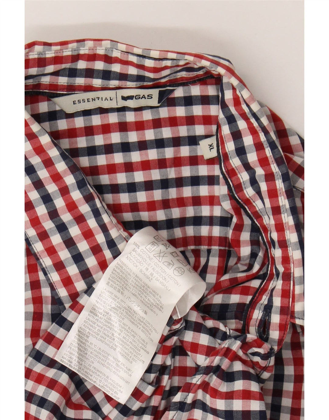 Camisa masculina GAS XL algodão guingão vermelho