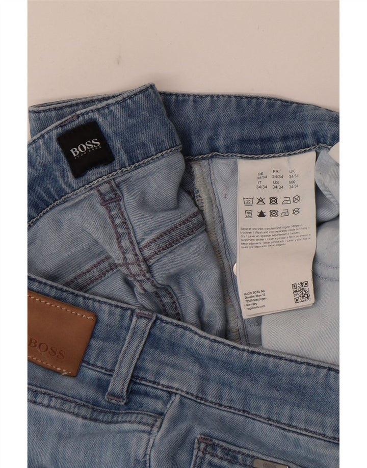 Hugo Boss Masculino Slim Jeans W34 L34 Azul Algodão