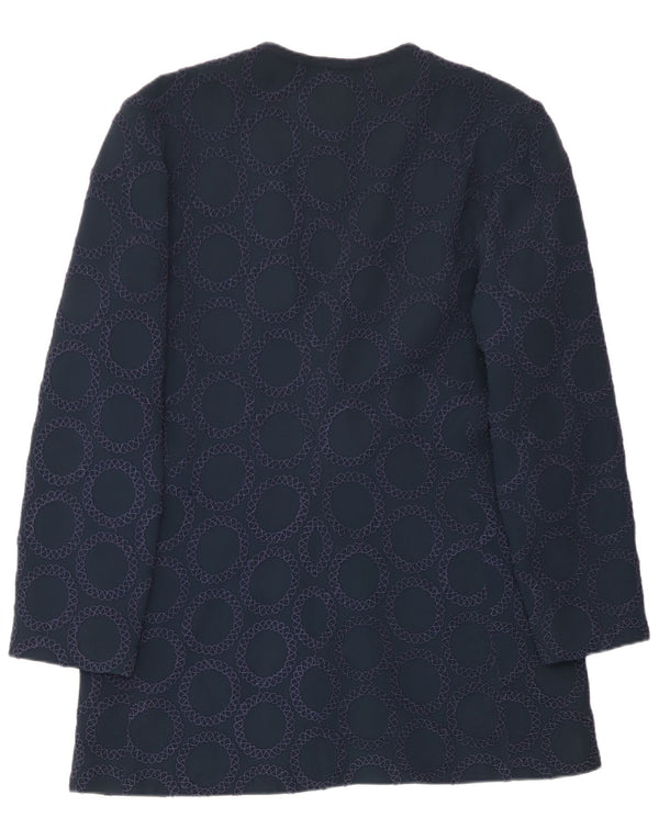 Jaqueta blazer feminina Gai Mattiolo com gravata frontal IT 50 XL azul marinho geométrico