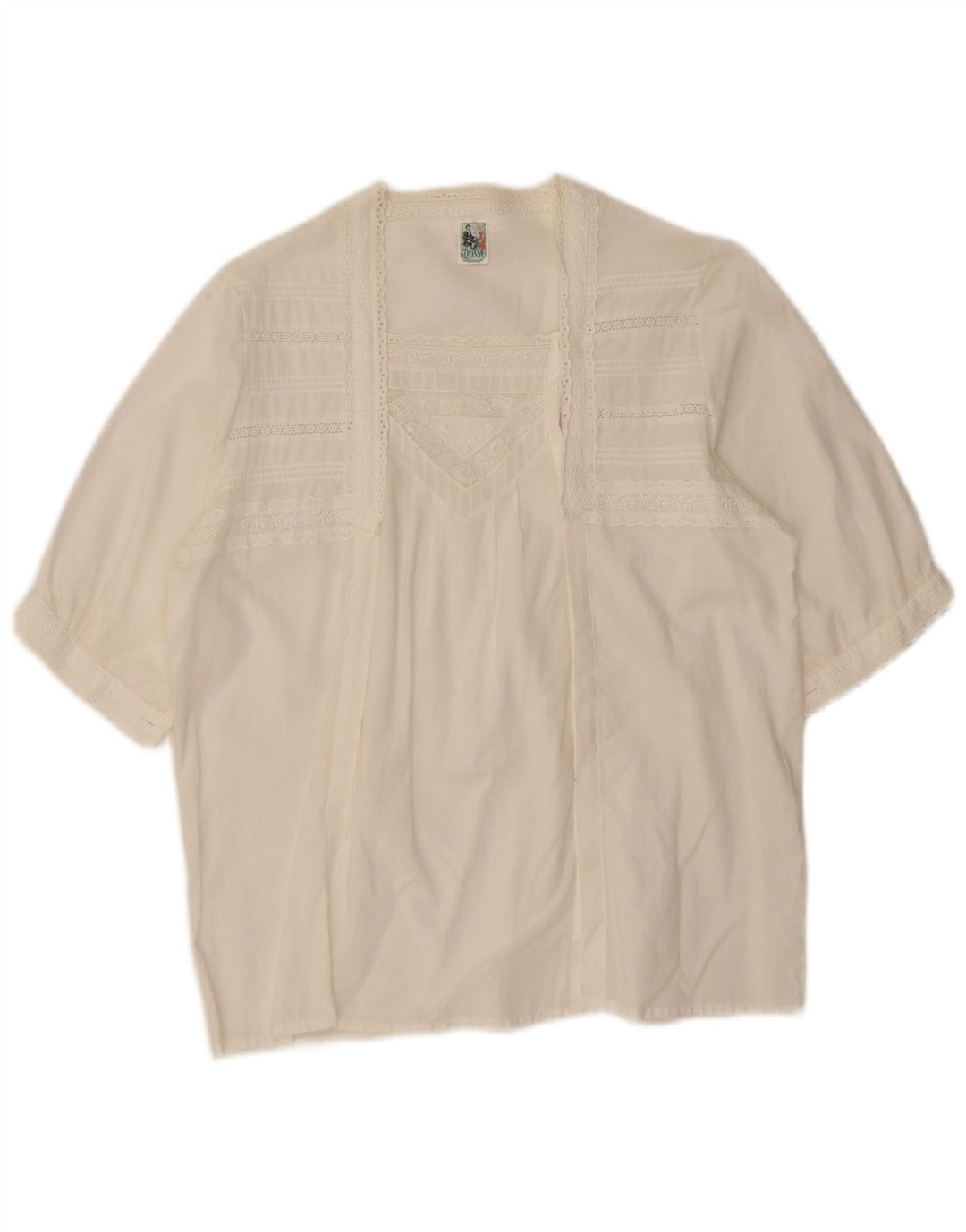 Gossl Cardigã feminino de manga curta EU 40 médio branco floral