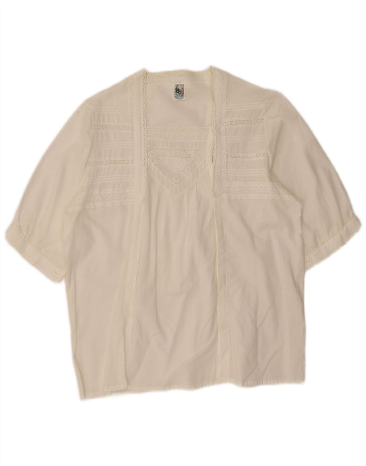 Gossl Cardigã feminino de manga curta EU 40 médio branco floral