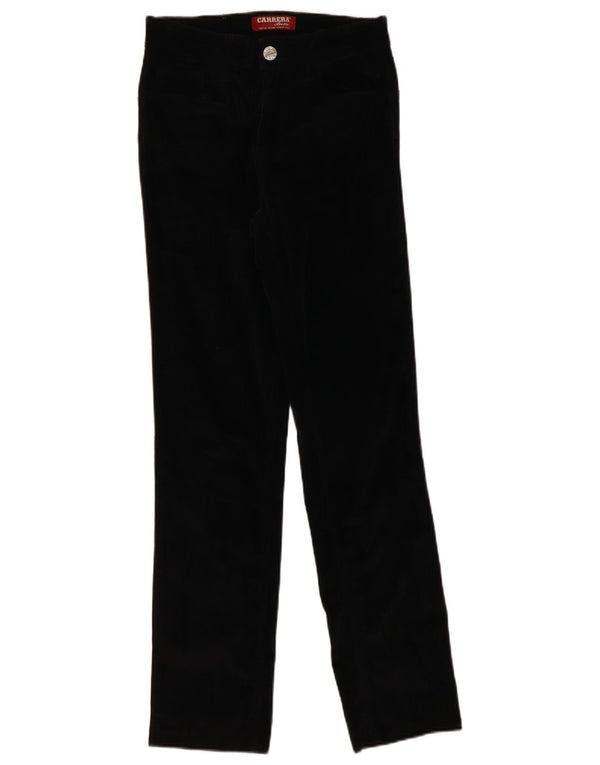 Calça feminina Carrera 753 reta de veludo W28 L33 algodão preto