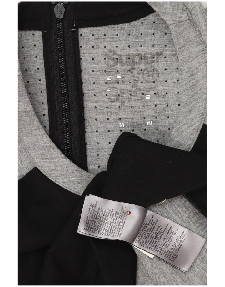 Suéter gráfico feminino Superdry UK 16 grande bloco colorido preto