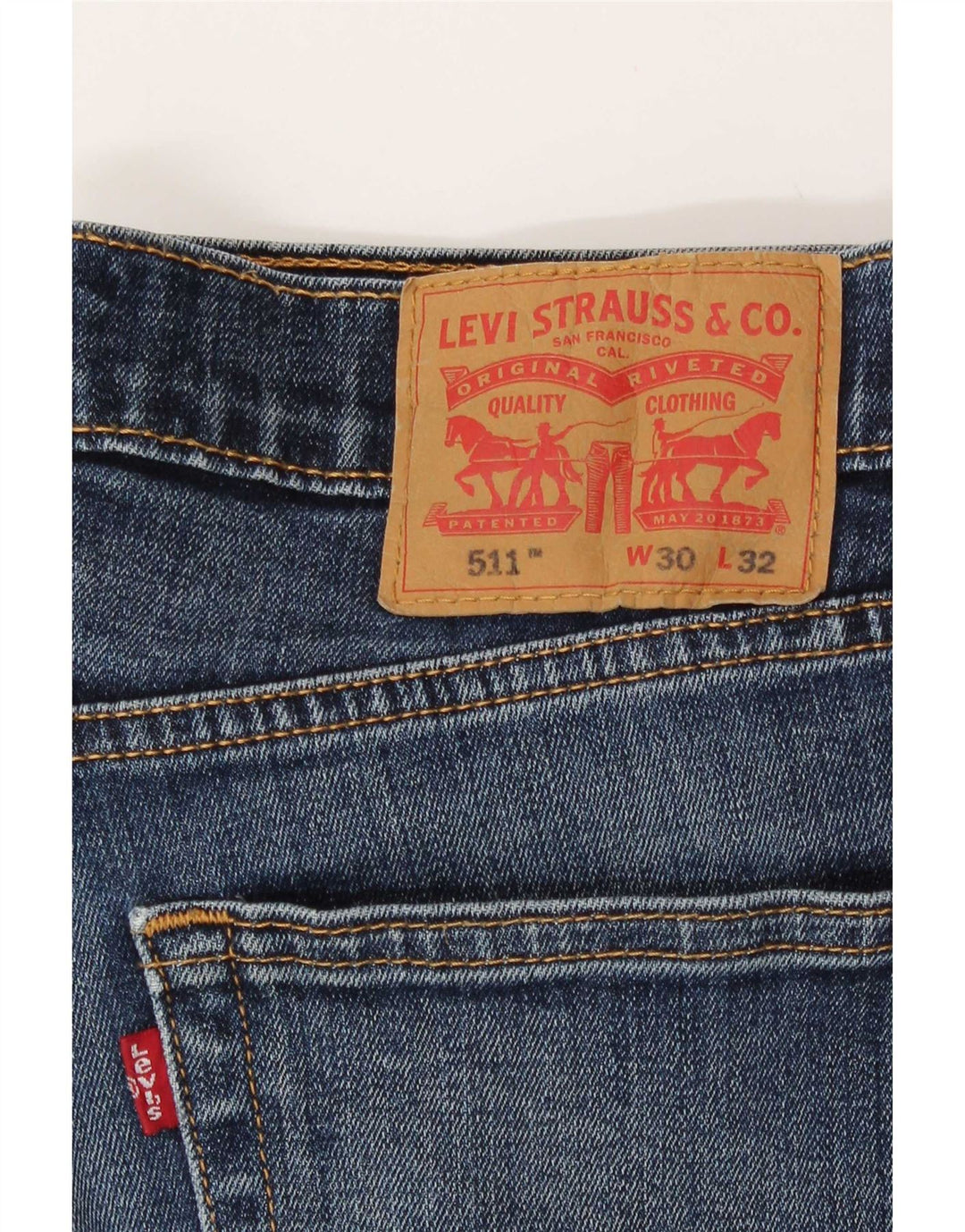 Levi's Masculino 511 Distressed Slim Jeans W30 L29 Azul Algodão