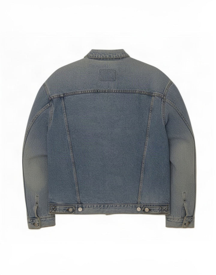 Jaqueta jeans masculina uniforme UK 40 grande azul