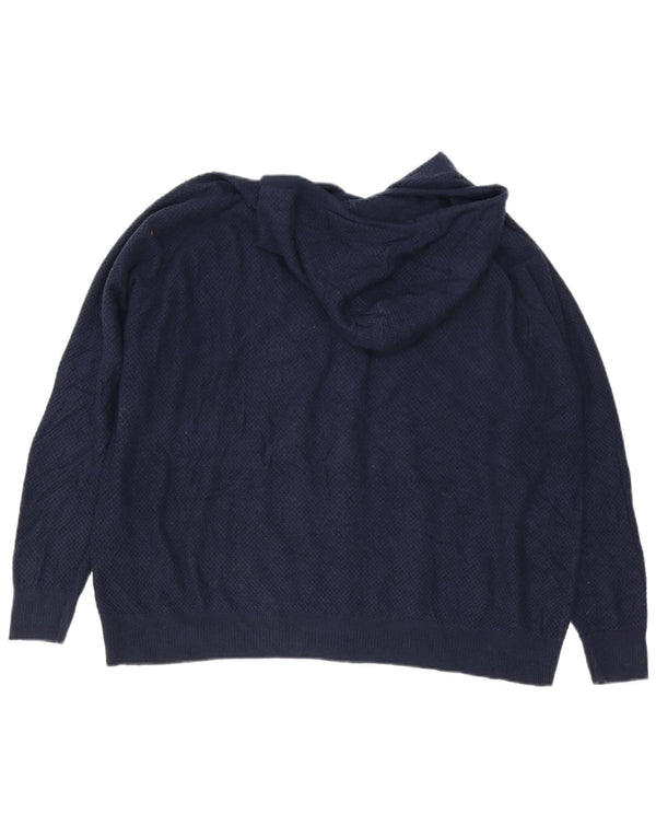 Suéter masculino Marks & Spencer com zíper e gola XL viscose azul marinho