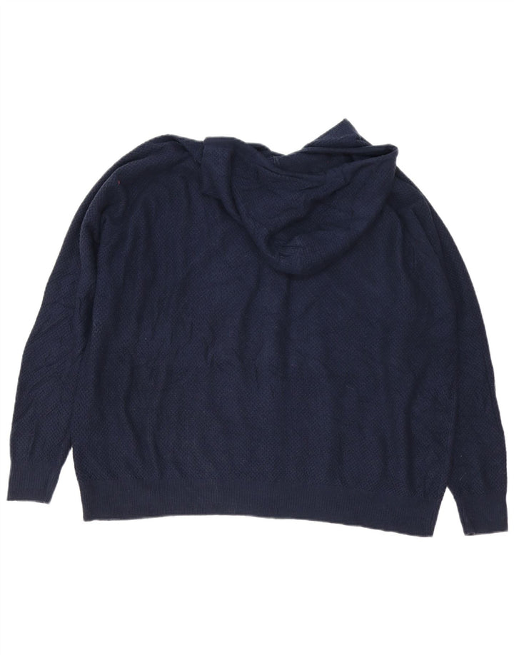 Suéter masculino Marks & Spencer com zíper e gola XL viscose azul marinho