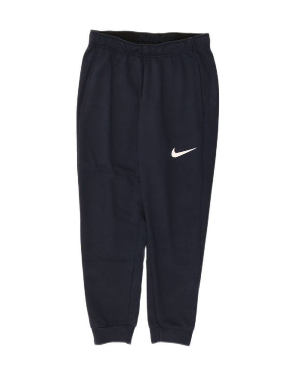 Nike Womens Dri Fit Crop Calças de treino Joggers UK 10 Small Navy Blue