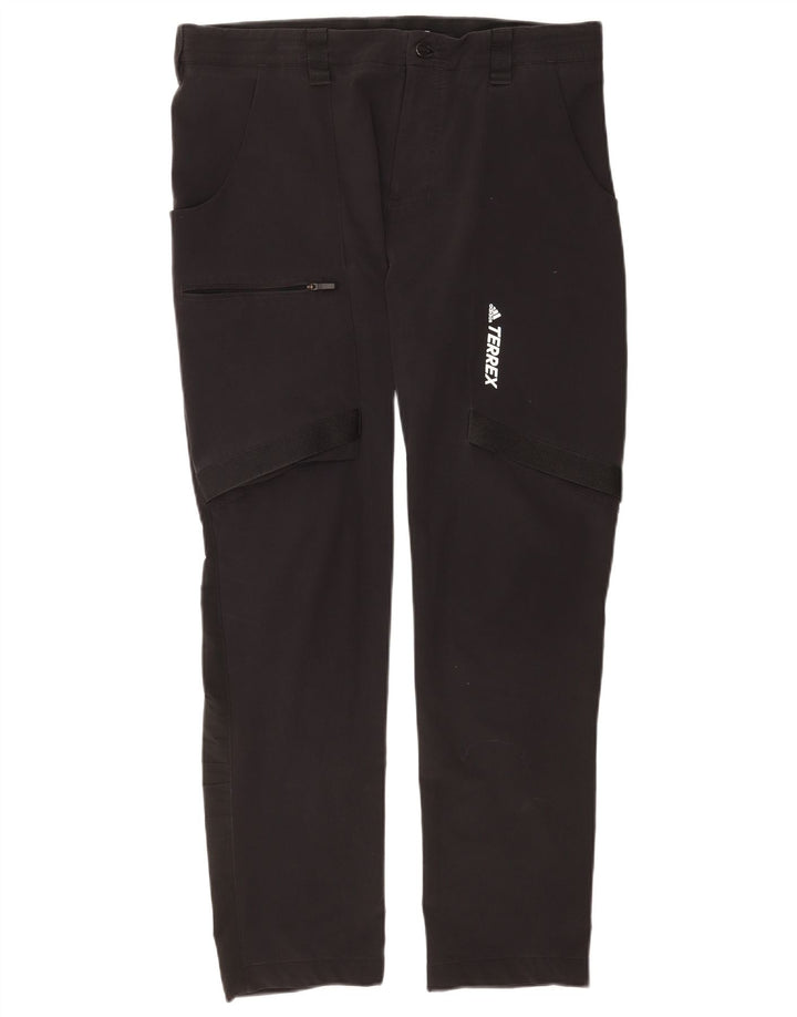 Adidas Mens Terrex Hiking Cargo Calças W36 L29 Preto Poliamida
