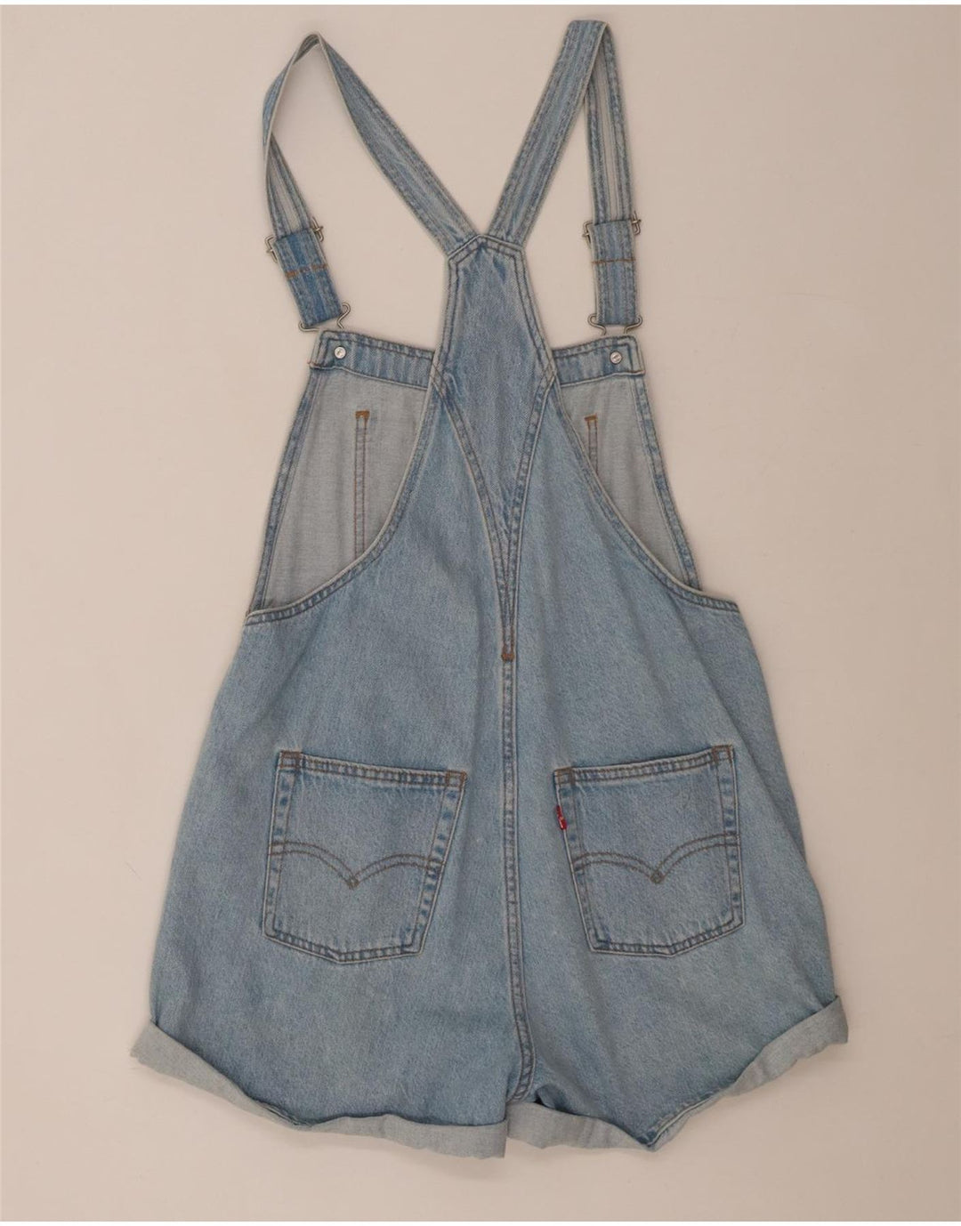 Shorts jeans feminino Levi's Dungarees pequeno W35 azul algodão
