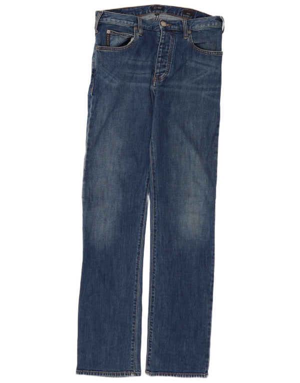 Calça jeans reta masculina Armani W30 L32 algodão azul