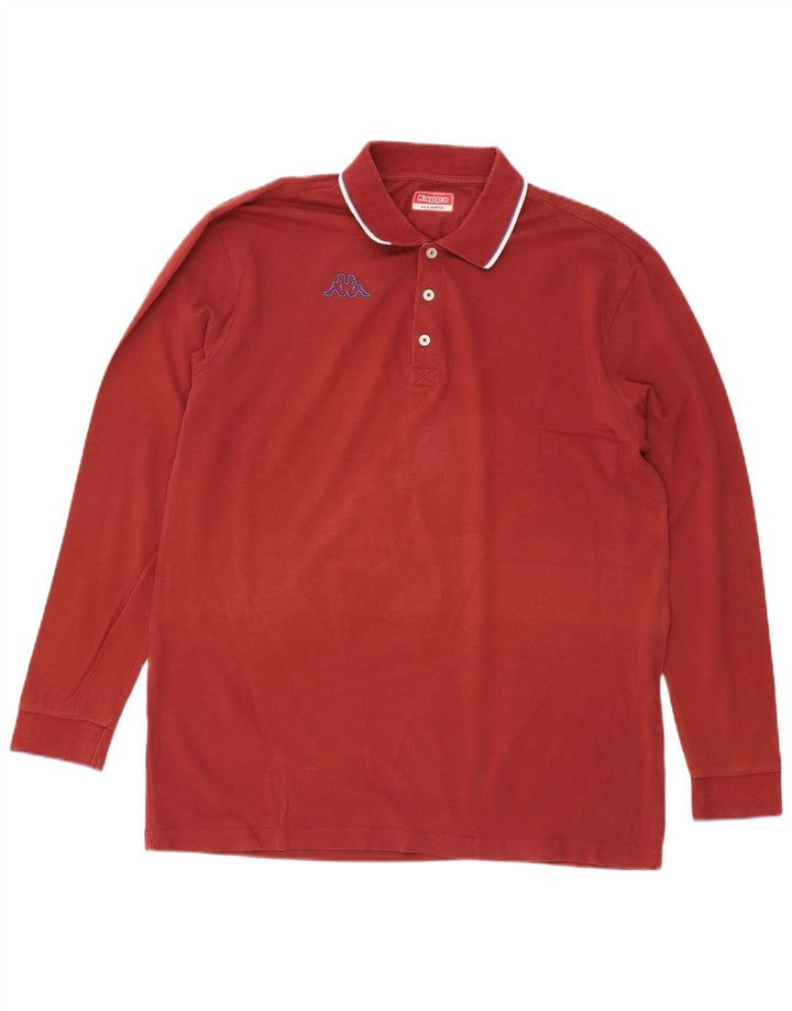 KAPPA Mens Long Sleeve Polo Shirt 2XL Red