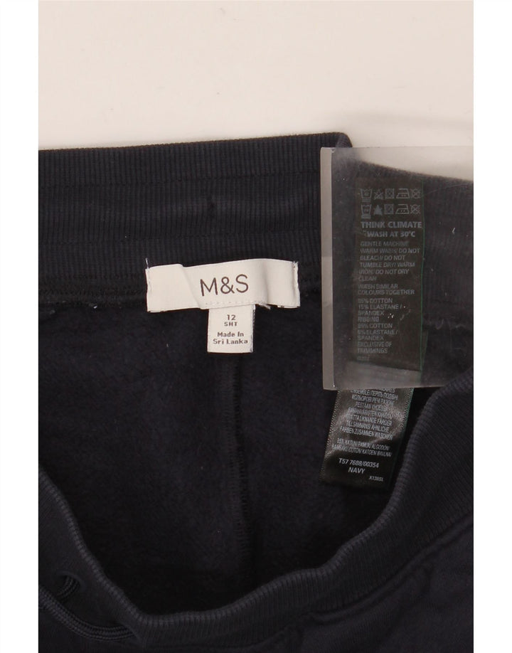 Calça de treino feminina MARKS & SPENCER UK 12 algodão azul marinho médio